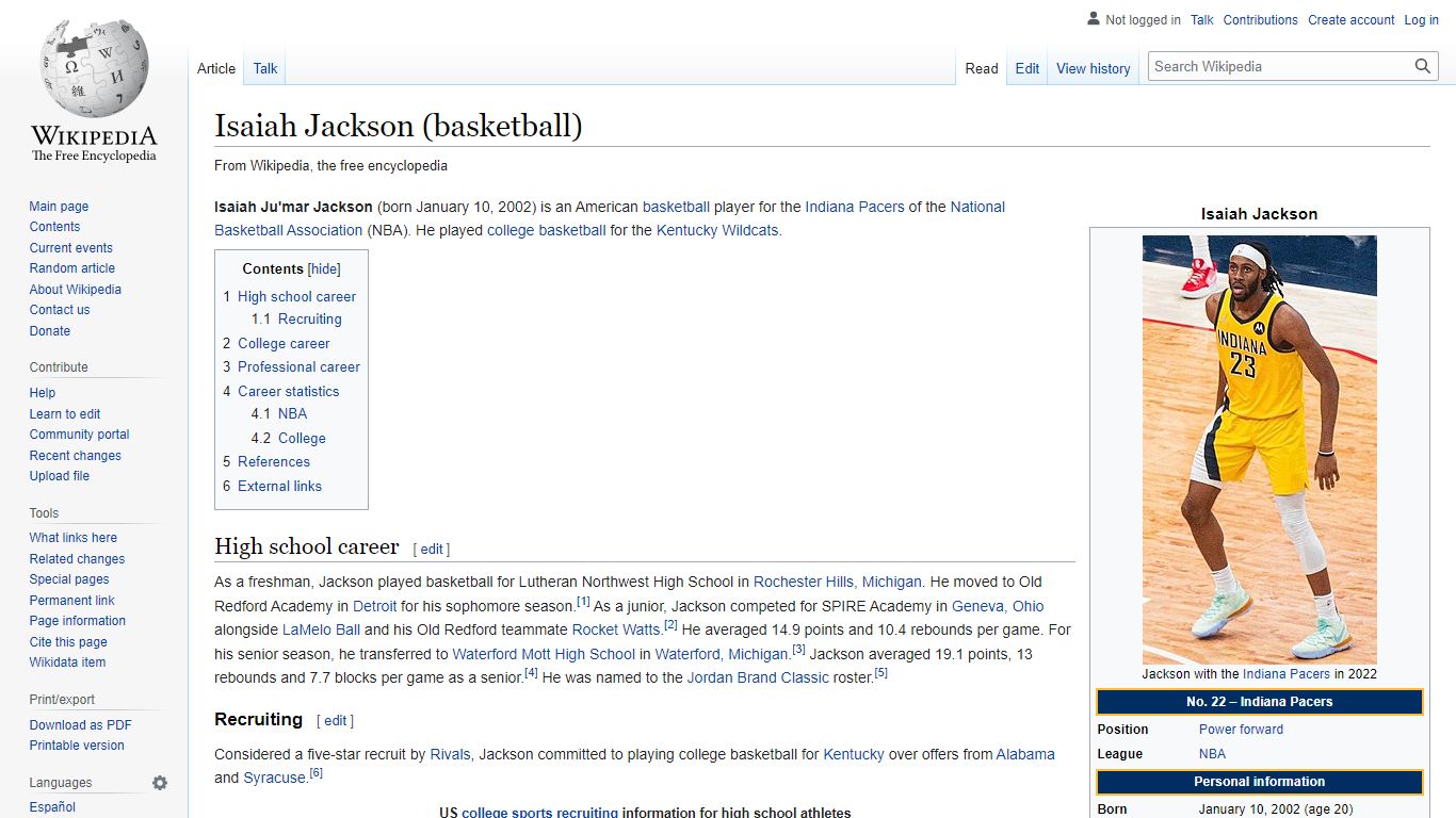 Isaiah Jackson (basketball) - Wikipedia