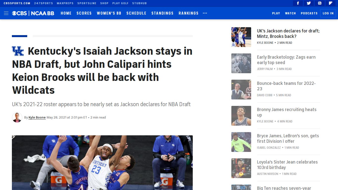 Kentucky's Isaiah Jackson stays in NBA Draft, but John Calipari hints ...